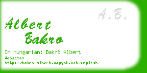 albert bakro business card